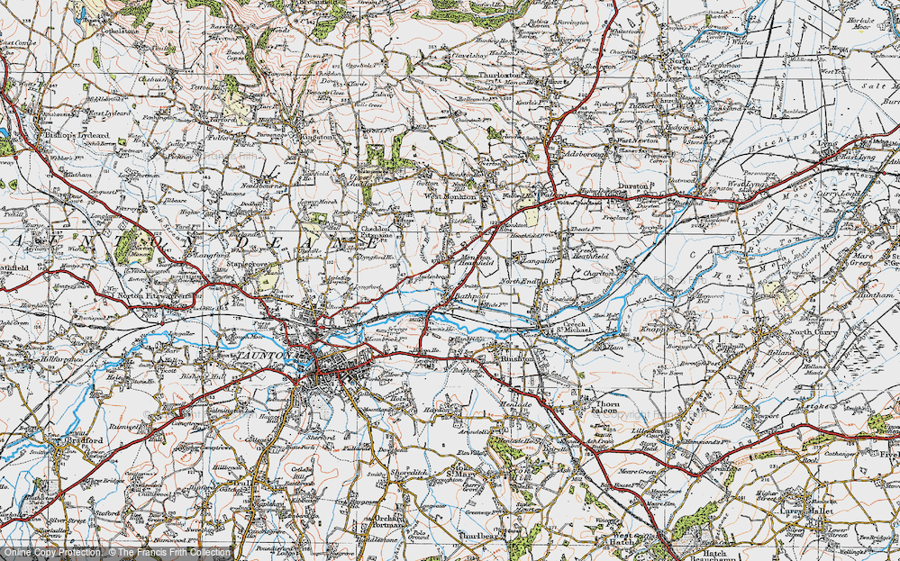 Old Map of Monkton Heathfield, 1919 in 1919
