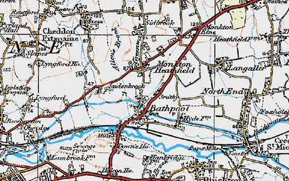 Old map of Monkton Heathfield in 1919