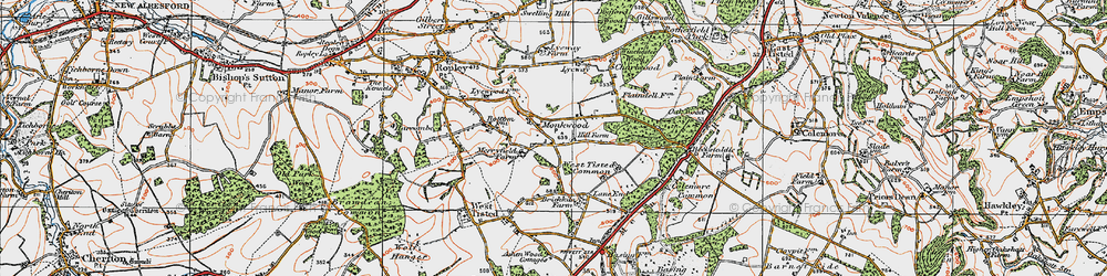 Old map of Monkwood in 1919