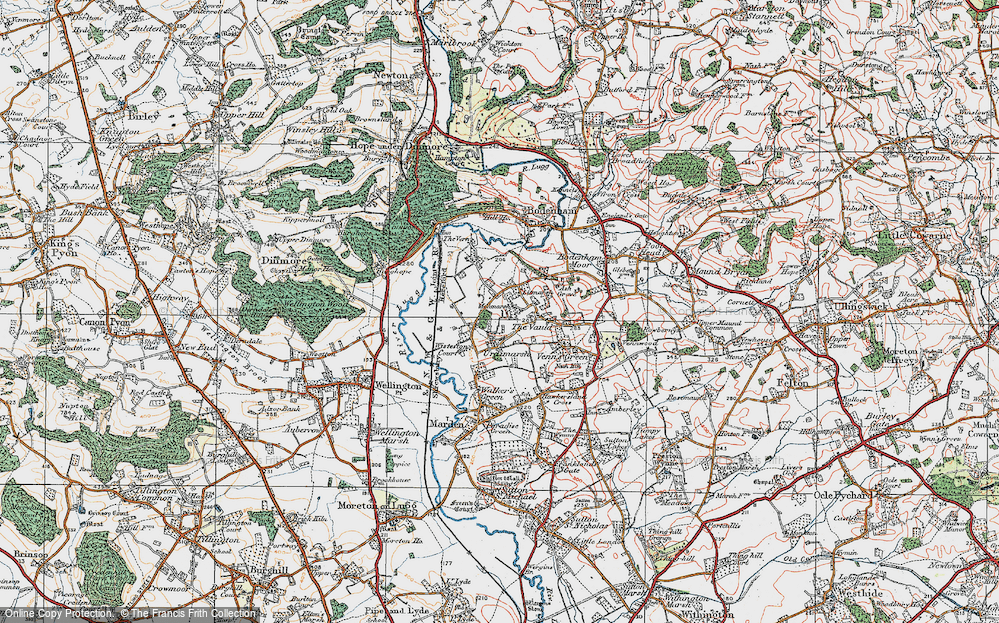 Old Map of Monmarsh, 1920 in 1920