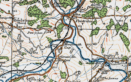 Old map of Monmouth Cap in 1919