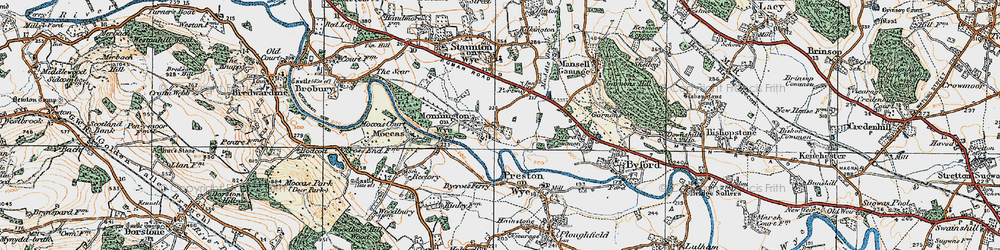 Old map of Monnington on Wye in 1920