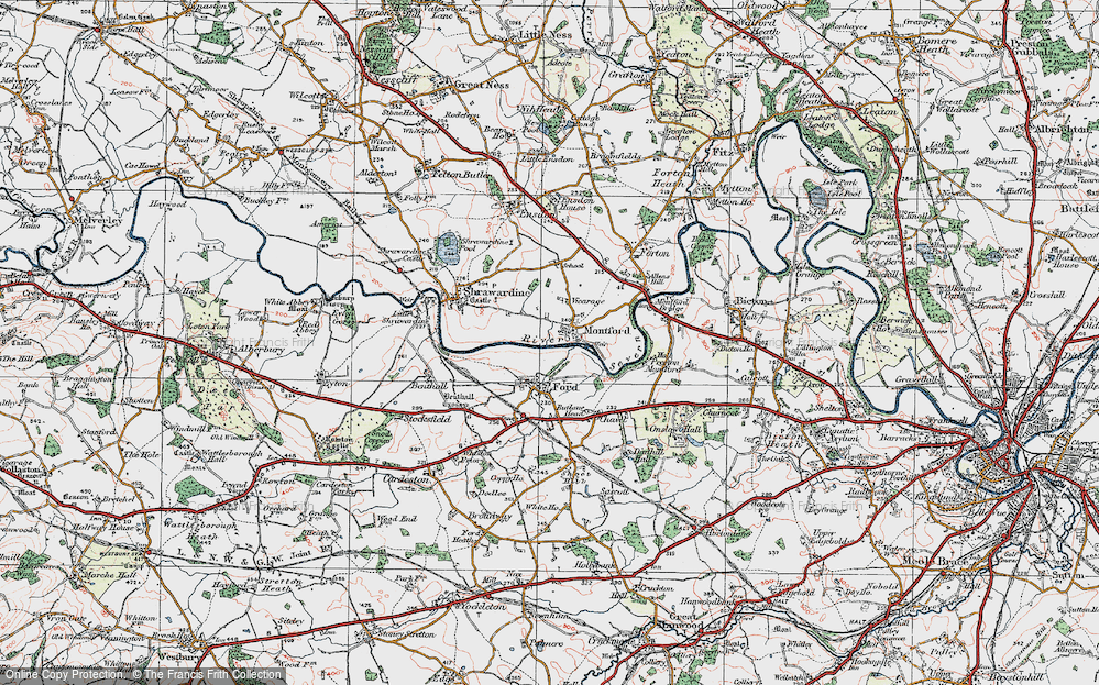 Old Map of Montford, 1921 in 1921