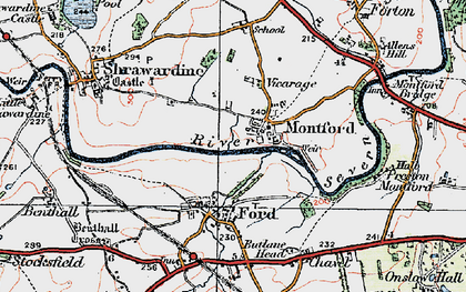 Old map of Montford in 1921
