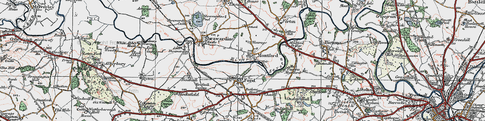 Old map of Montford in 1921