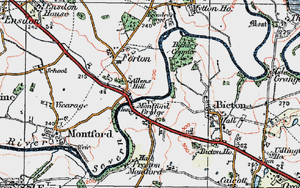 Old map of Montford Bridge in 1921