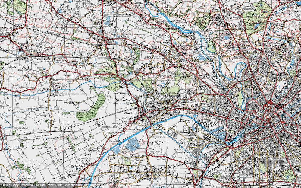 Old Map of Monton, 1924 in 1924