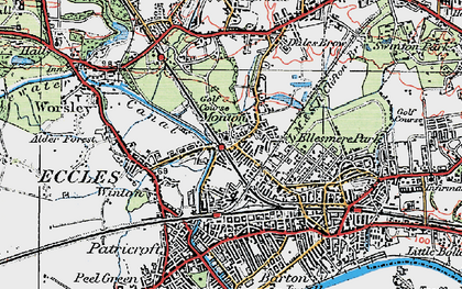 Old map of Monton in 1924