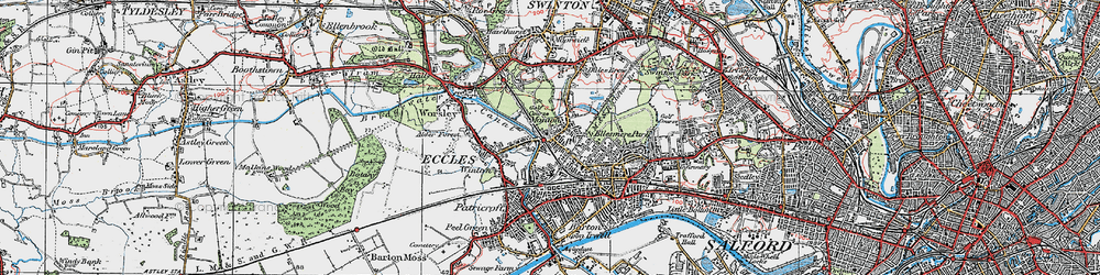 Old map of Monton in 1924