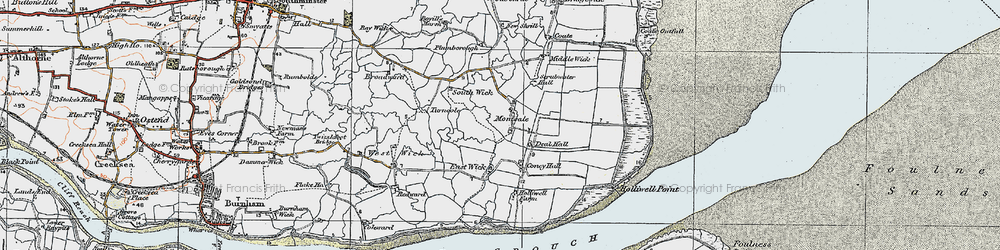 Old map of Montsale in 1921