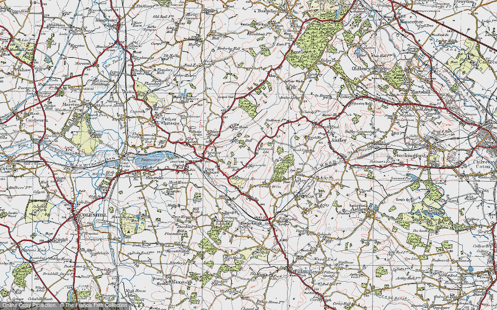 Old Map of Monwode Lea, 1921 in 1921