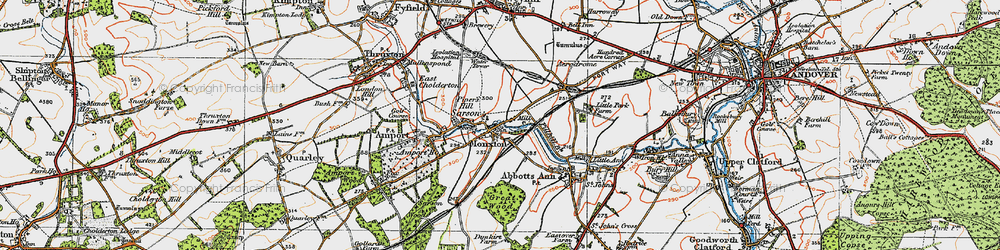 Old map of Monxton in 1919
