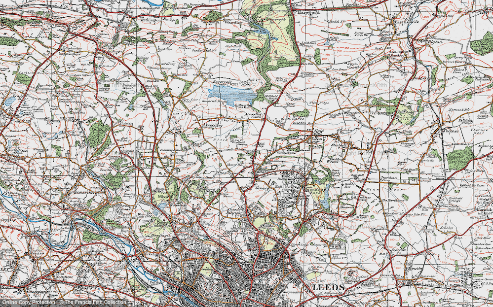 Old Map of Moor Allerton, 1925 in 1925
