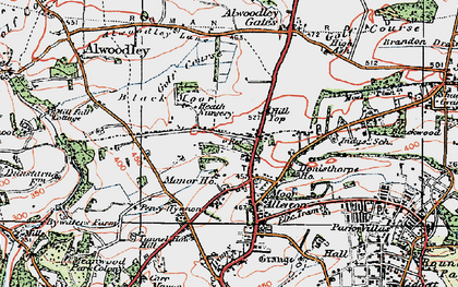 Old map of Moor Allerton in 1925