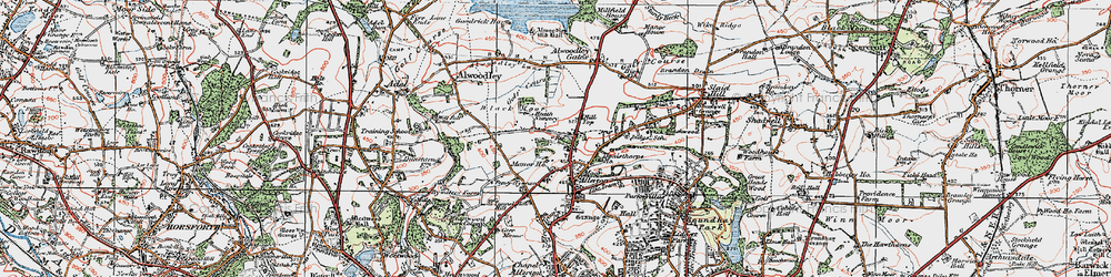 Old map of Moor Allerton in 1925
