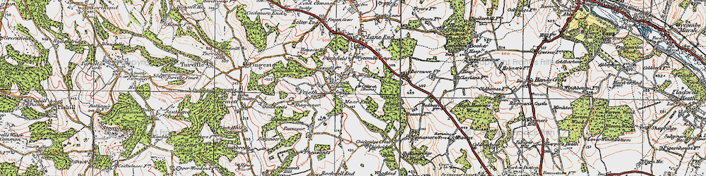 Old map of Moor Common in 1919