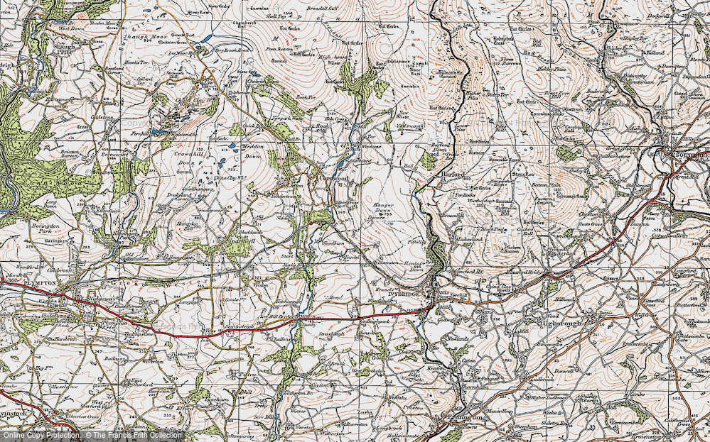 Old Map of Moor Cross, 1919 in 1919