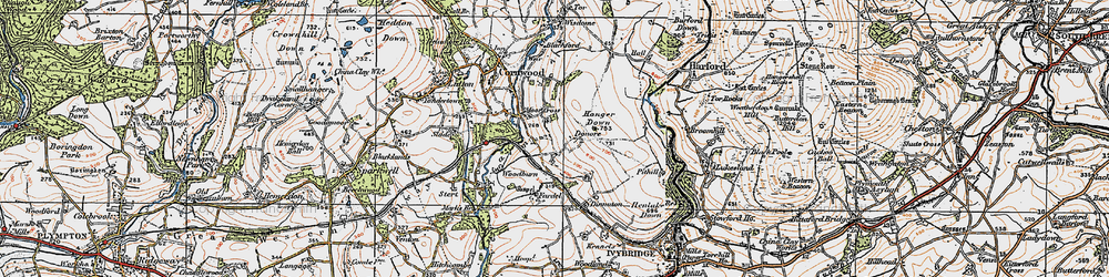Old map of Moor Cross in 1919