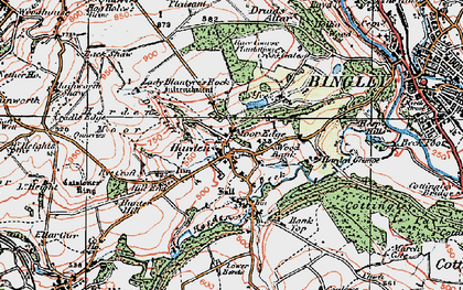 Old map of Moor Edge in 1925