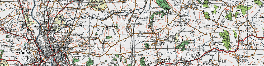 Old map of Moor End in 1919