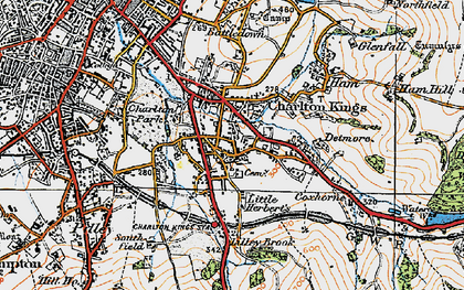 Old map of Moor End in 1919