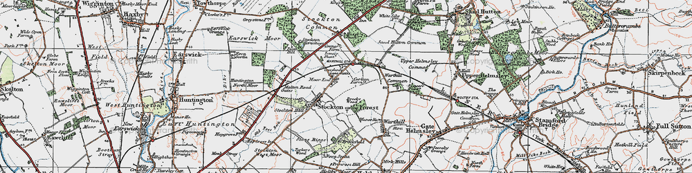 Old map of Moor End in 1924