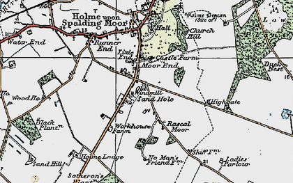 Old map of Moor End in 1924