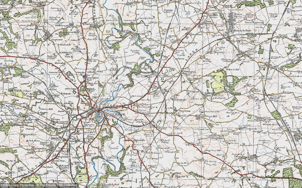 Old Map of Moor End, 1925 in 1925