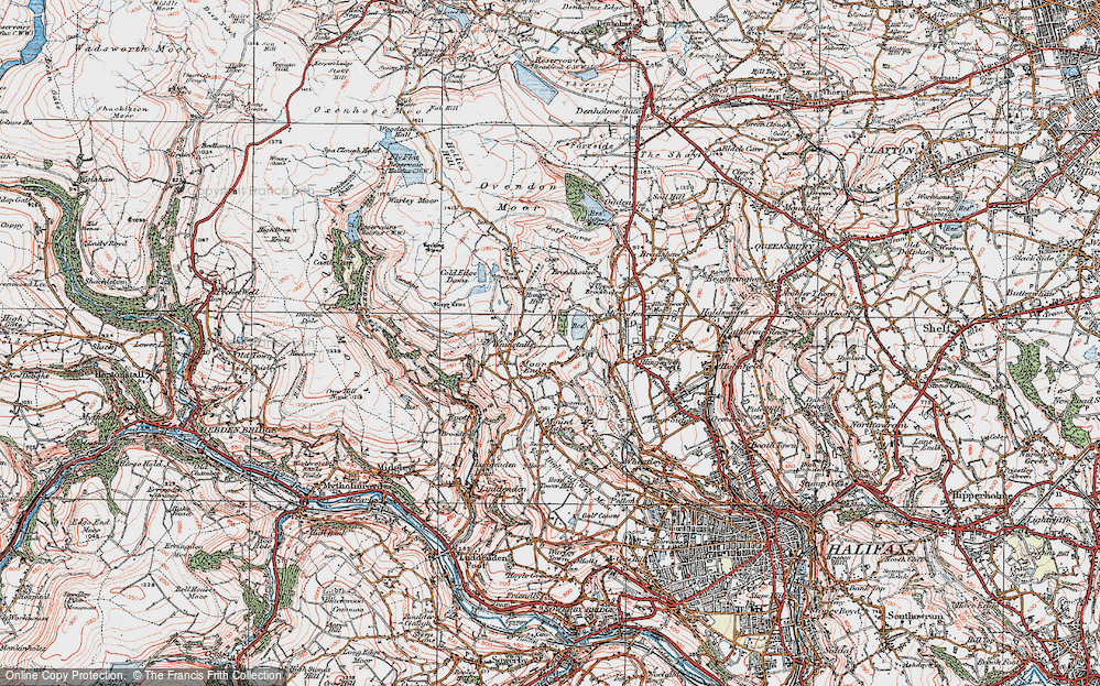 Old Map of Moor End, 1925 in 1925