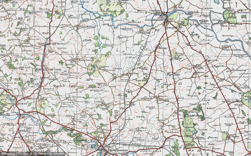 Old Map of Historic Map covering Loftus Hill in 1925