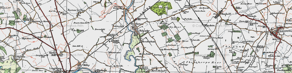 Old map of Brafferton Spring Wood in 1925