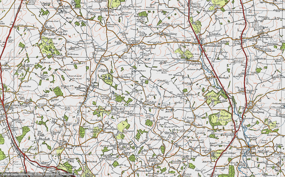 Old Map of Moor Green, 1919 in 1919