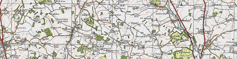 Old map of Moor Green in 1919