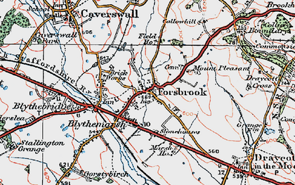 Old map of Moor Green in 1921