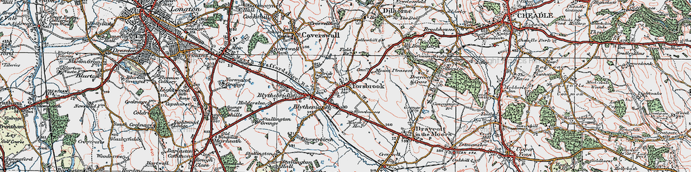 Old map of Moor Green in 1921
