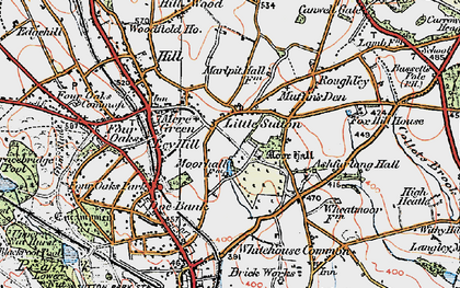 Old map of Moor Hall in 1921
