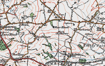 Old map of Moor Head in 1924
