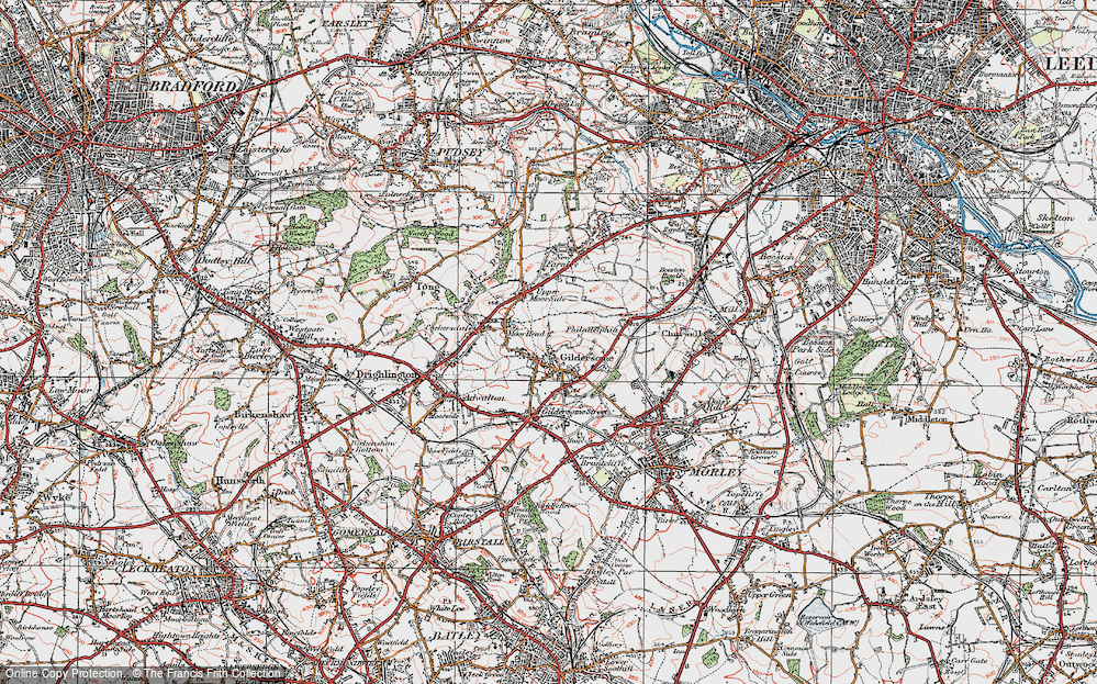 Old Map of Moor Head, 1925 in 1925