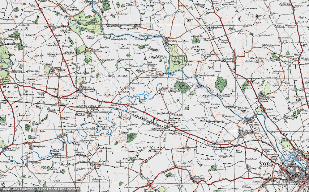 Old Map of Moor Monkton, 1924 in 1924