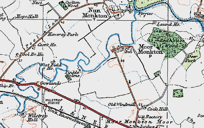 Old map of Moor Monkton in 1924