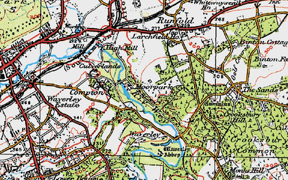 Old map of Waverley Abbey Ho in 1919