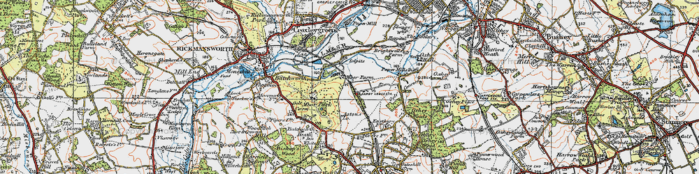 Old map of Moor Park in 1920
