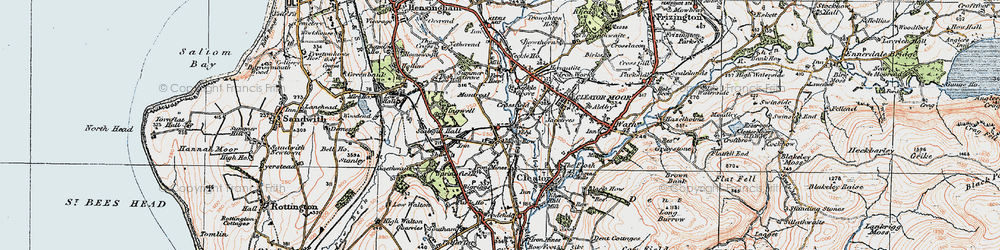 Old map of Westlakes Science Park in 1925