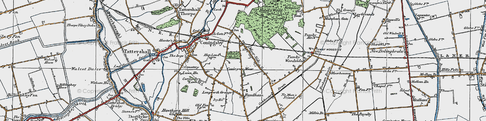 Old map of Moor Side in 1923