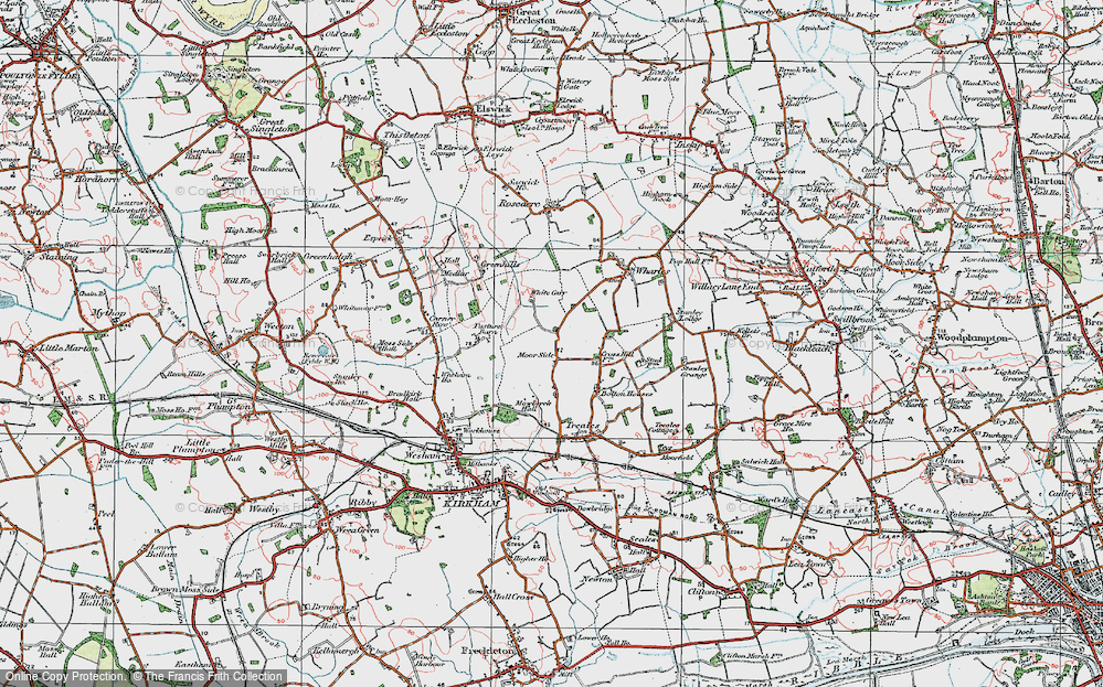 Old Map of Moor Side, 1924 in 1924