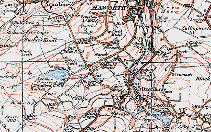 Old map of Moor Side in 1925