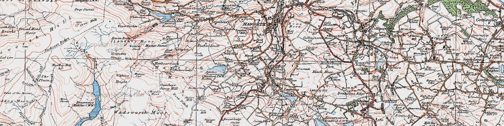 Old map of Moor Side in 1925