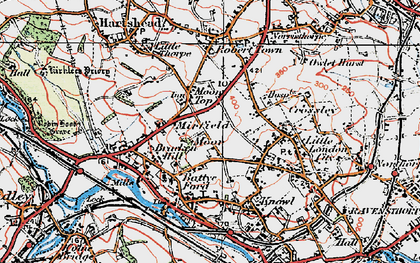 Old map of Mirfield Moor in 1925