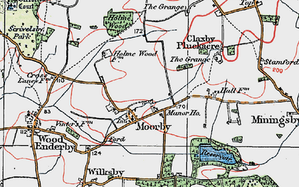 Old map of Claxby Pluckacre in 1923