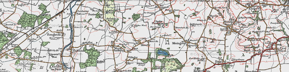 Old map of Claxby Pluckacre in 1923